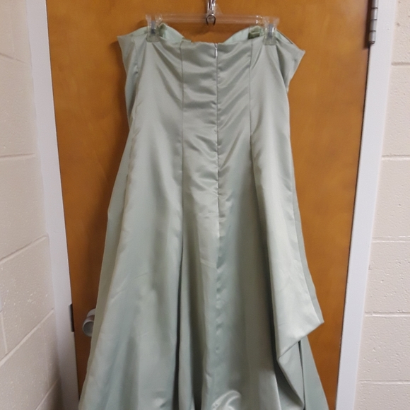 Mint Green Prom Dress with Floral Bolero - Picture 3 of 8
